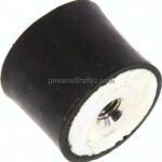 Gummi-Metall-Puffer (Typ E) 25x20mm, M 6(IG)-Gummi, Stahl verzinkt