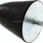 Gummi-Metall-Puffer, parabolisch (Typ KP), 115x136mm, M 16(AG), Stahl verzinkt