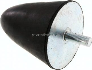 Gummi-Metall-Puffer, parabolisch (Typ KP), 115x136mm, M 16(AG), Stahl verzinkt