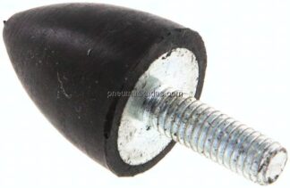 Gummi-Metall-Puffer, parabolisch (Typ KP), 20x24mm, M 6(AG), Stahl verzinkt