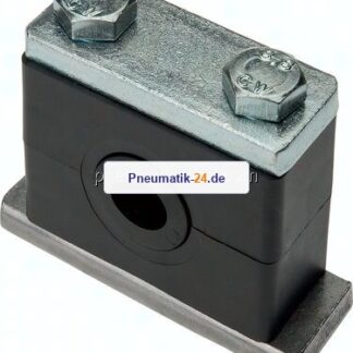 Rohrschelle (Elastomereinsatz) 6mm, Baugröße 2, schwere Baureihe