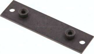 verlängerte Anschweißplatte mit Befestigungsbohrungen, Stahl blank, Baugröße 6, leichte Baureihe