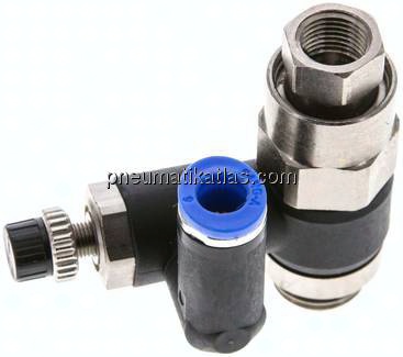 Drosselrückschlagventil G 1/4"-6mm, entsperrbares Rückschlagventil