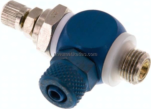 Drosselrückschlagventil G 1/8"-6x4mm, abluftregelnd (B)