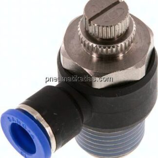 Winkel-Drosselrückschlagventil R 1/2"-10mm,abluftregelnd (Standard)