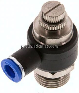 Winkel-Drosselrückschlagventil G 1/2"-8mm,abluftregelnd (Standard)