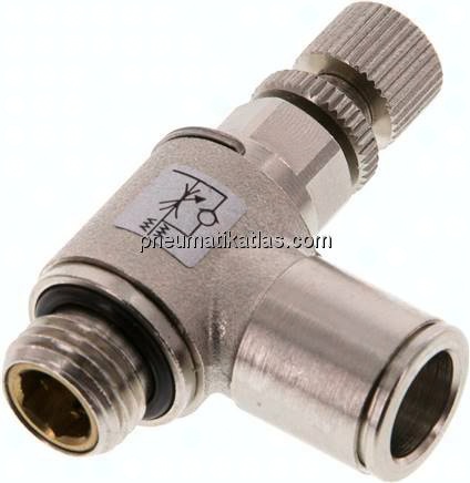 Winkel-Drosselrückschlagventil G 1/4"-10mm,abluftregelnd (Standard)