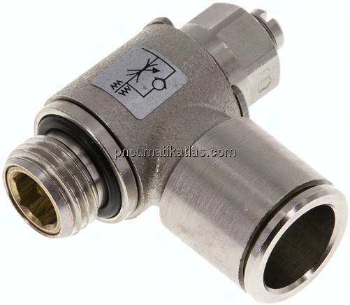Winkel-Drosselrückschlagventil G 1/4"-12mm,abluftregelnd (Standard)