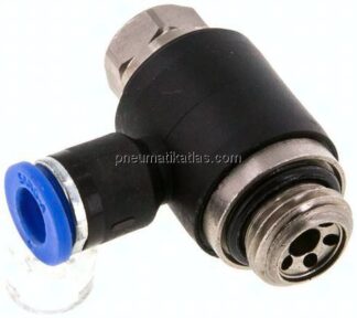 Winkel-Drosselrückschlagventil G 1/4"-6mm,abluftregelnd
