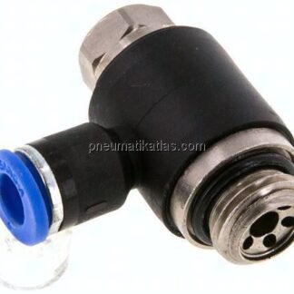Winkel-Drosselrückschlagventil G 1/4"-6mm,abluftregelnd