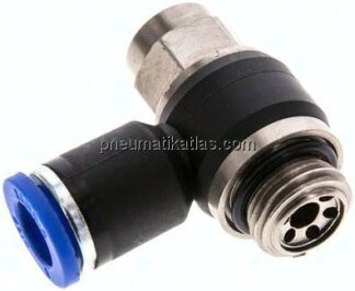 Winkel-Drosselrückschlagventil G 1/4"-8mm,abluftregelnd