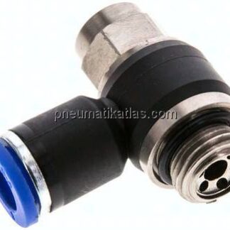 Winkel-Drosselrückschlagventil G 1/4"-8mm,abluftregelnd