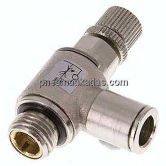 Winkel-Drosselrückschlagventil G 1/4"-8mm,abluftregelnd (Standard)