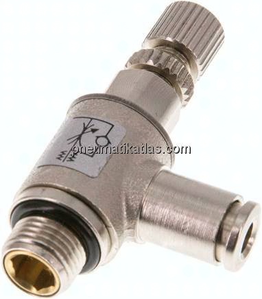 Winkel-Drosselrückschlagventil G 1/8"-4mm,abluftregelnd (Standard)