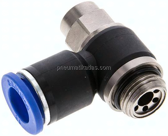 Winkel-Drosselrückschlagventil G 3/8"-12mm,abluftregelnd