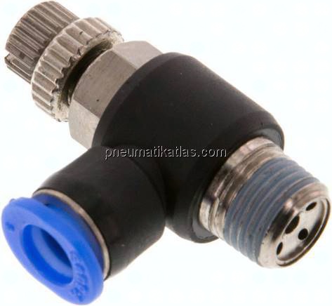 Mini-Winkel-Drosselrückschlagventile R 1/8"-6mm