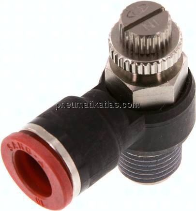 Winkel-Drosselrückschlagventil R 1/4"-10mm,zuluftregelnd