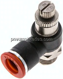 Winkel-Drosselrückschlagventil G 1/4"-10mm,zuluftregelnd