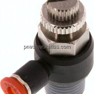 Winkel-Drosselrückschlagventil R 1/4"-4mm,zuluftregelnd