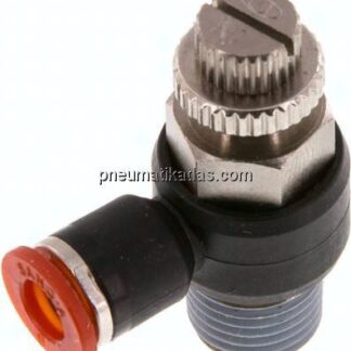 Winkel-Drosselrückschlagventil R 1/4"-6mm,zuluftregelnd