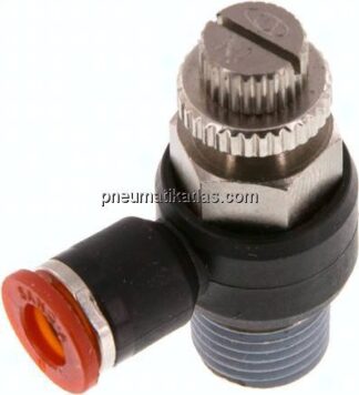Winkel-Drosselrückschlagventil R 1/4"-6mm,zuluftregelnd