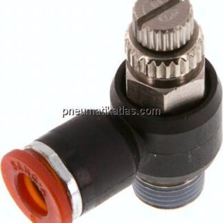 Winkel-Drosselrückschlagventil R 1/8"-6mm,zuluftregelnd
