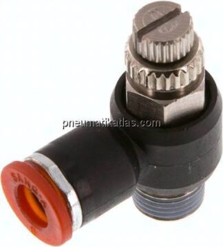 Winkel-Drosselrückschlagventil R 1/8"-6mm,zuluftregelnd