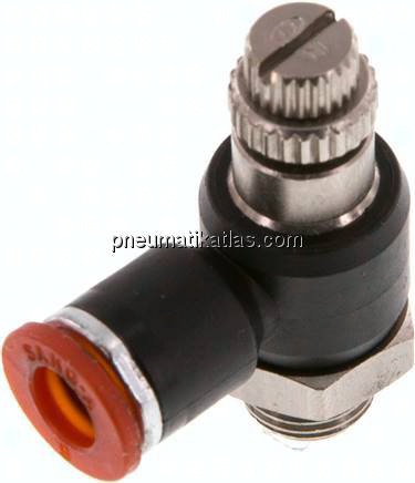 Winkel-Drosselrückschlagventil G 1/8"-6mm,zuluftregelnd