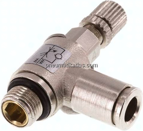 Winkel-Drosselrückschlagventil G 1/8"-6mm,zuluftregelnd