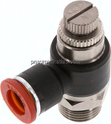 Winkel-Drosselrückschlagventil G 3/8"-10mm,zuluftregelnd