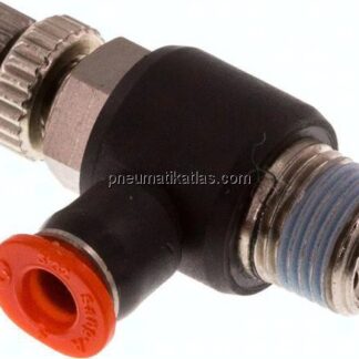 Mini-Winkel-Drosselrückschlagventile R 1/8"-4mm