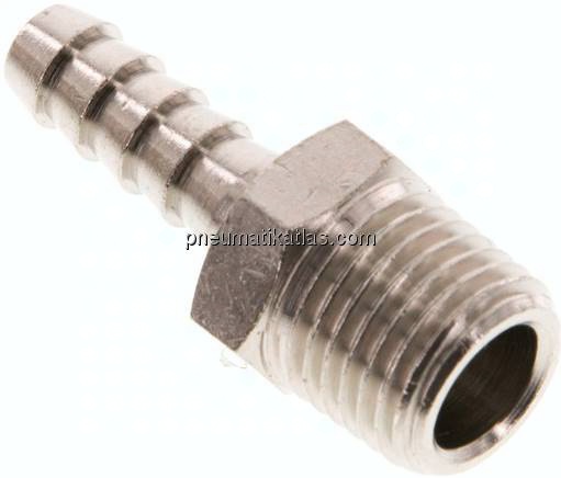 Gewindetülle R 1/4"-6 (1/4")mm, Messing vernickelt