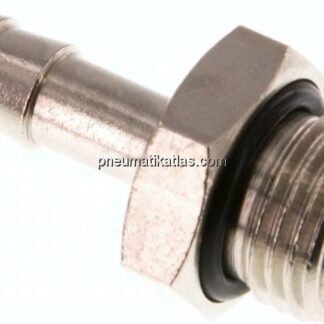 Gewindetülle mit O-Ring G 1/4"-6 (1/4")mm, Messing vernickelt