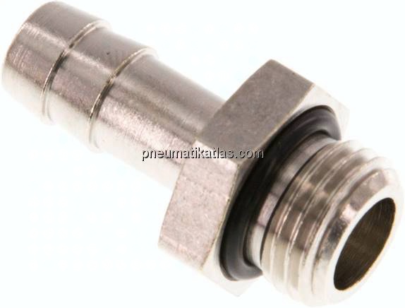 Gewindetülle mit O-Ring G 1/4"-8 (5/16")mm, Messing vernickelt