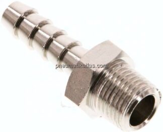 Gewindetülle R 1/8"-6 (1/4")mm, Messing vernickelt
