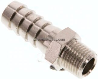 Gewindetülle R 1/8"-9 (3/8")mm, Messing vernickelt