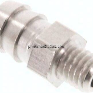 Gewindetülle M 5-6 (1/4")mm, Messing vernickelt