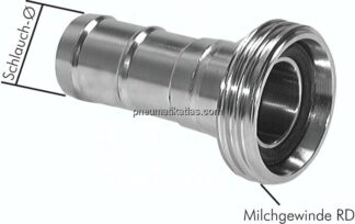 Schlauchgewindestutzen (Milchgew.) Rd 110 x 1/4"-80mm