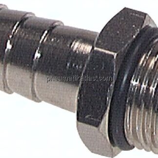 Gewindetülle mit O-Ring G 1/4"-10mm, Messing vernickelt