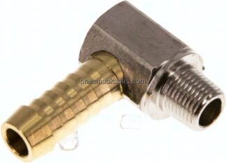 Winkel-Gewindetülle R 1/8"-9 (3/8")mm, Messing