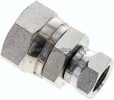 Gerader Verbinder 60°-Konus, G 1"-G 1/2", Stahl verzinkt