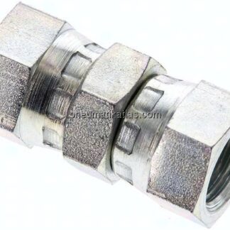 Gerader Verbinder 60°-Konus, G 1/4"-G 1/4", Stahl verzinkt