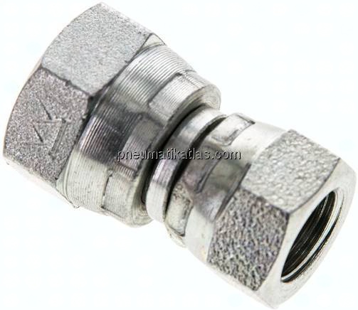 Gerader Verbinder 60°-Konus, G 3/8"-G 1/4", Stahl verzinkt