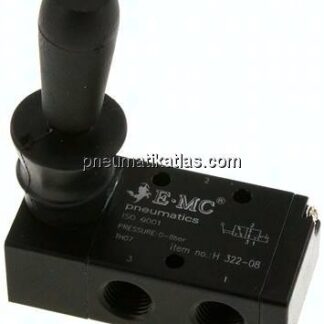 3/2-Wege Handhebelventil, Raste, G 1/4"