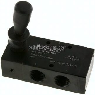 3/2-Wege Handhebelventil, Raste, G 1/2"