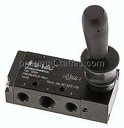 5/2-Wege Handhebelventil, Raste, G 1/4"