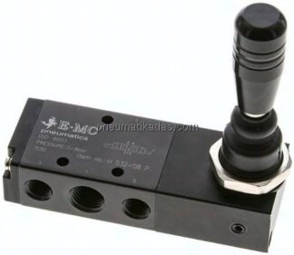5/3-Wege Handhebelventil, G 1/4", Mittelstellung belüftet, Raste