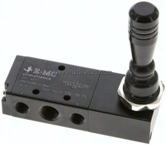 5/3-Wege Handhebelventil, G 1/4", Mittelstellung belüftet, Federrückstellung