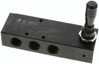 5/3-Wege Handhebelventil, G 1/2", Mittelstellung entlüftet, Raste
