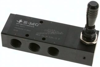 5/3-Wege Handhebelventil, G 1/2", Mittelstellung belüftet, Raste
